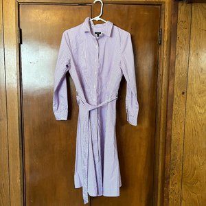 Purple and White Shirt Dress